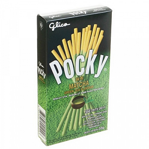 Палочки поки GLICO в белом шоколаде "Зелёный чай"